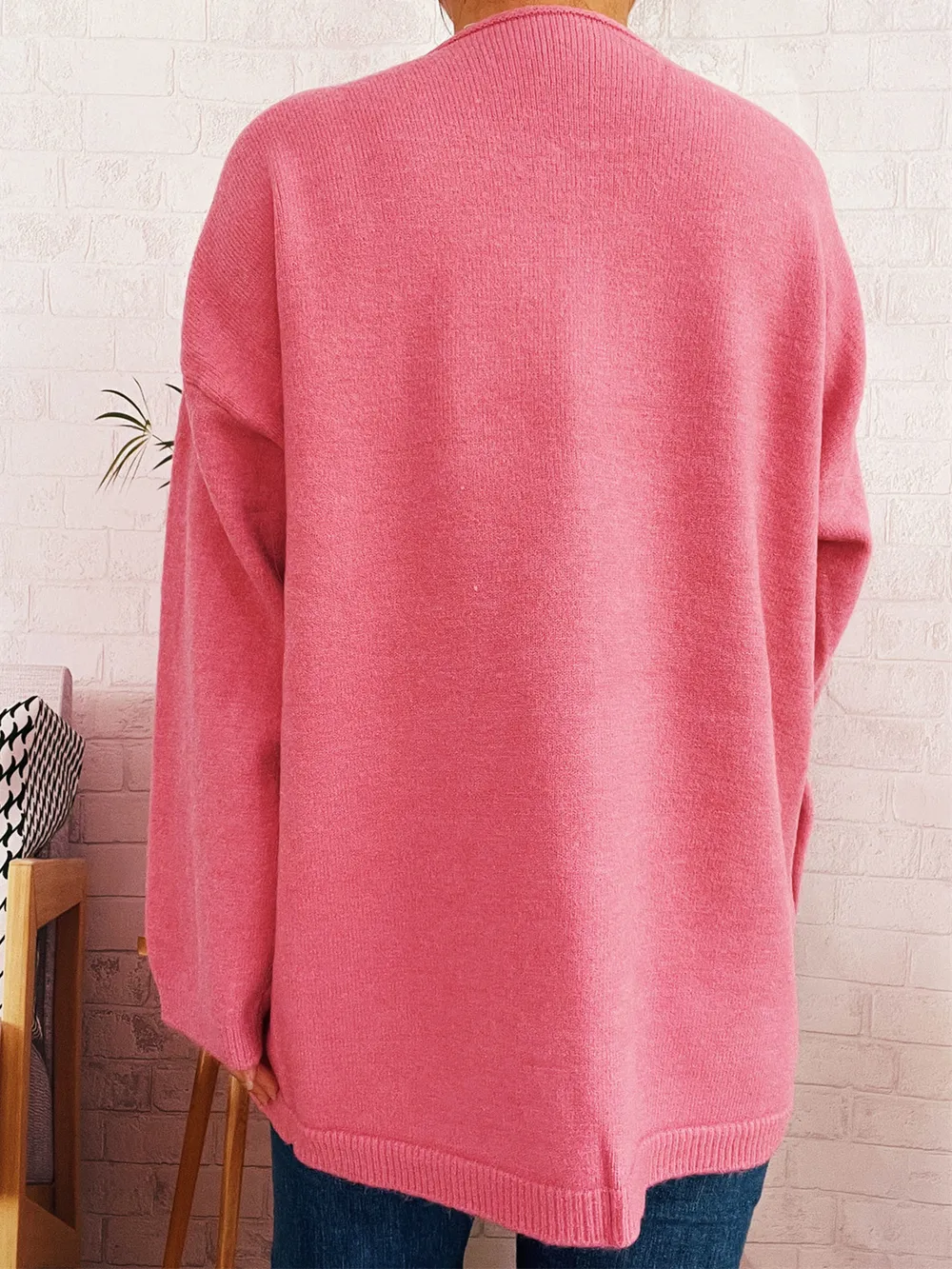 One Button Front Drop Shoulder Cardigan, image 8