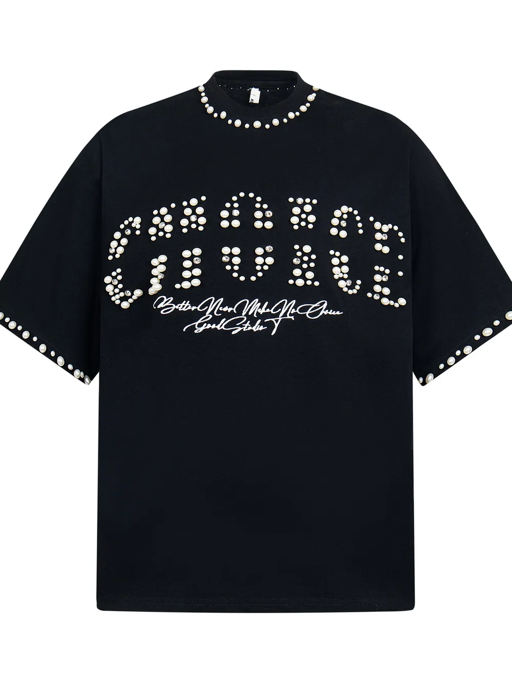 Men's Pearl Detail Round Neck T-Shirt