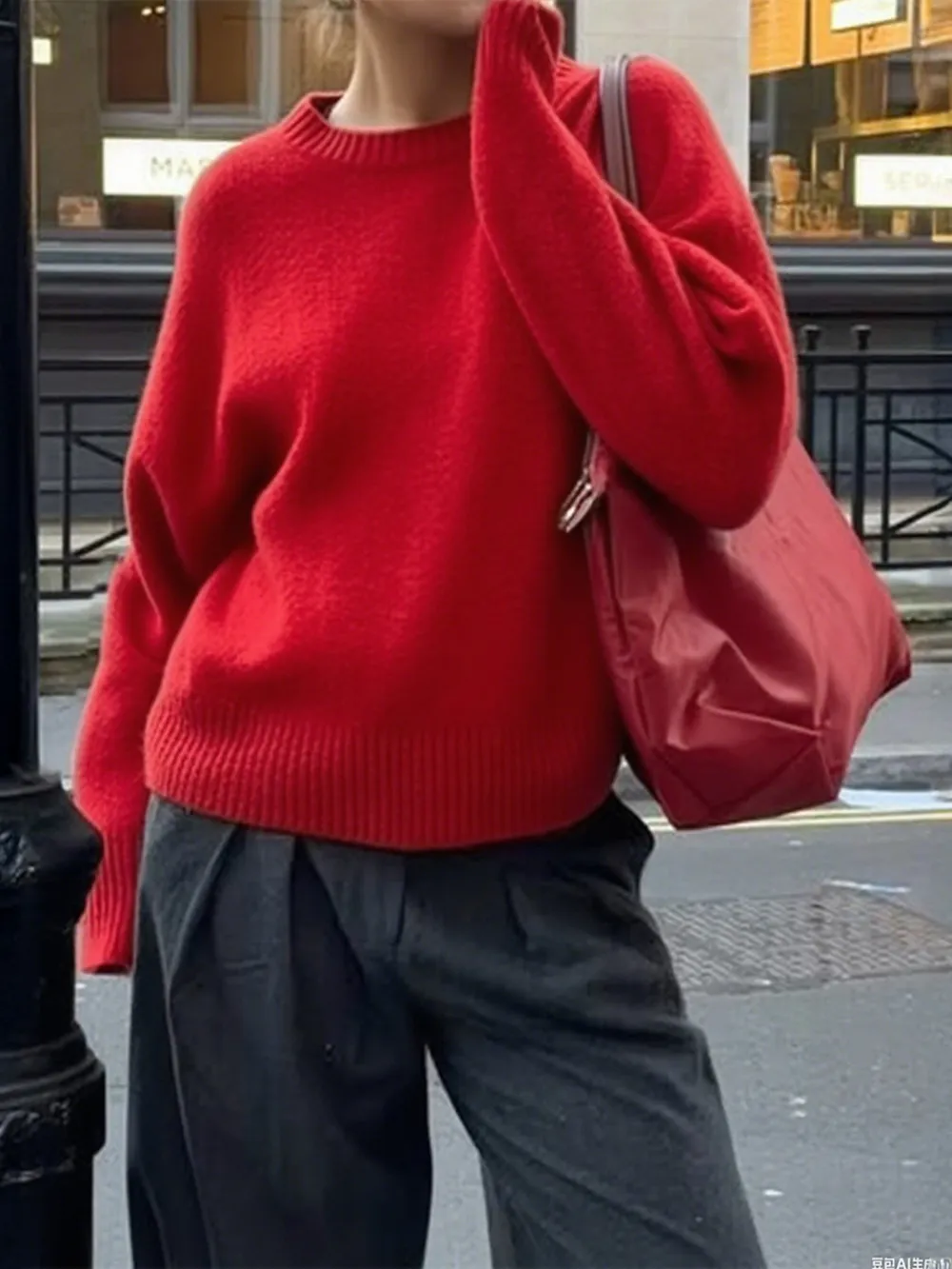 Ribbed Crewneck Drop Shoulder Sweater, image 11