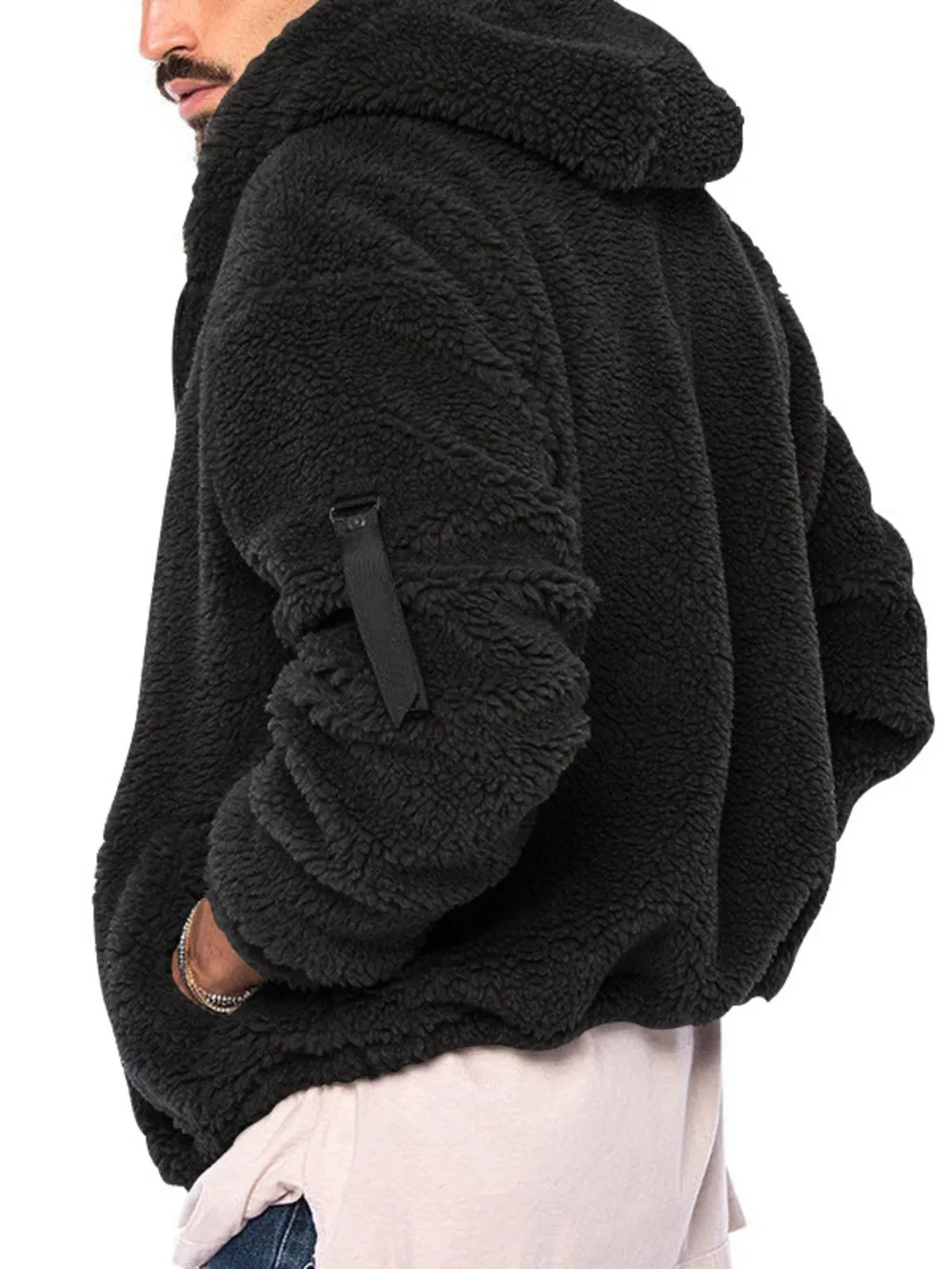 Men's Full Size Sherpa Fleece Hooded Zip-Up Jacket Plus Size, image 9