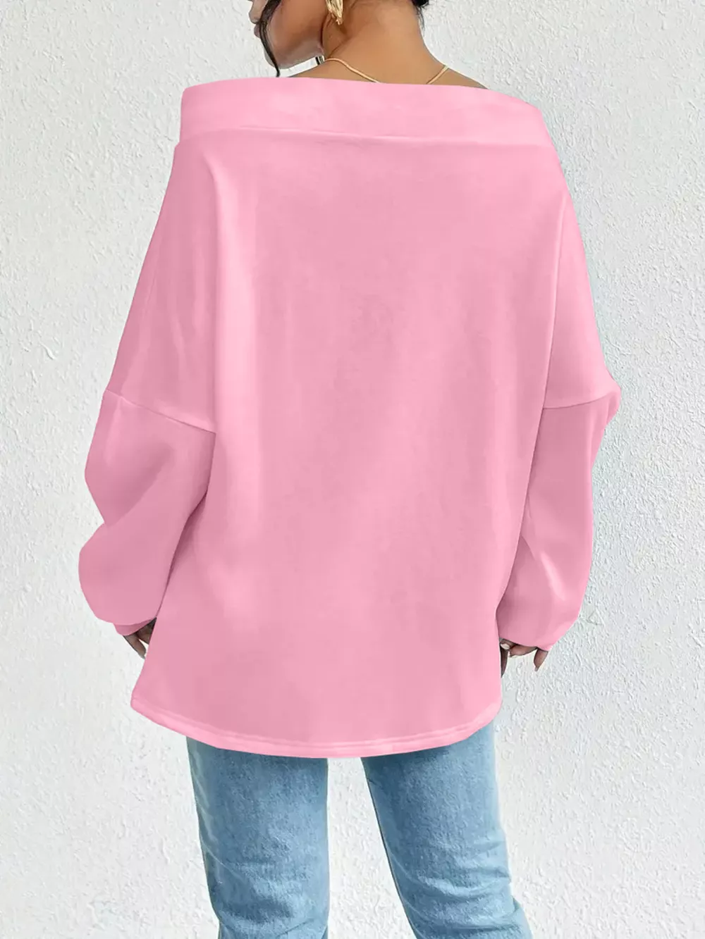 Full Size Off-Shoulder Drawstring Long Sleeve Top Plus Size, image 21