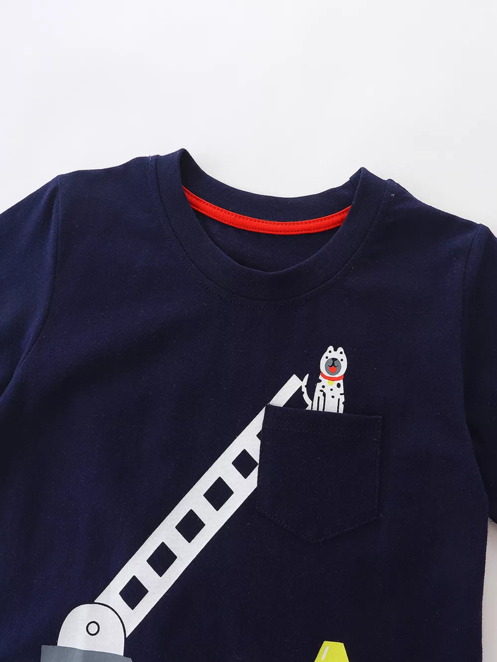 Children's Cartoon Vehicle Graphic Crew Neck T-Shirt Set, image 2