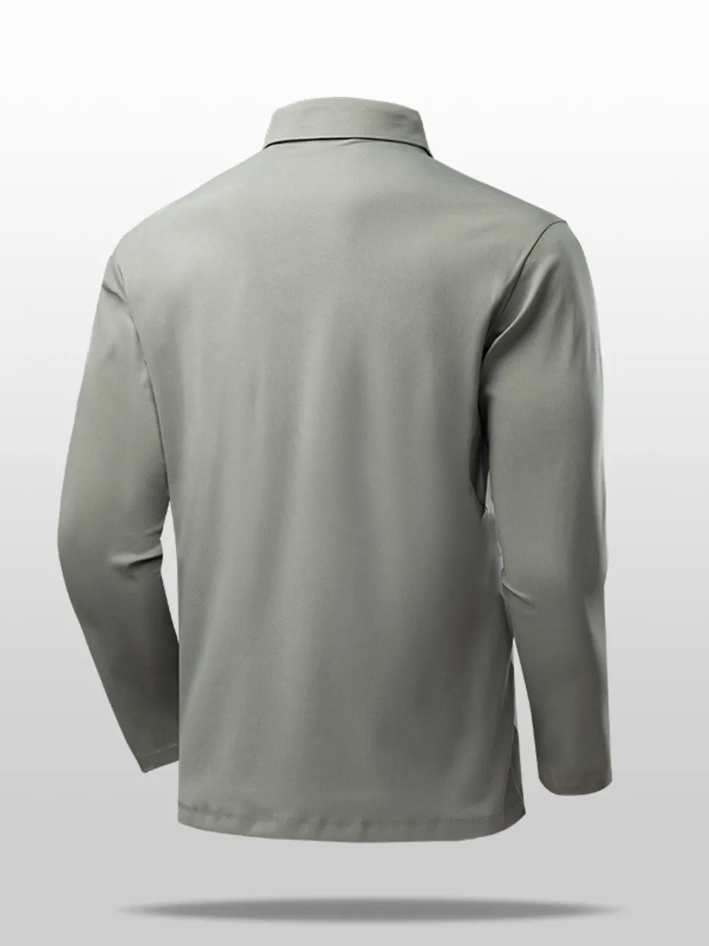 Men's Plus Size Button Detail Long Sleeve Polo, image 3