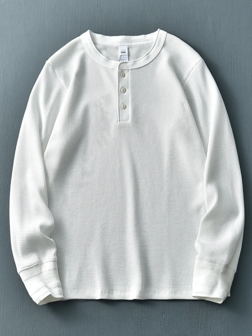 Men's Plus Size Button Detail Long Sleeve T-Shirt, image 4