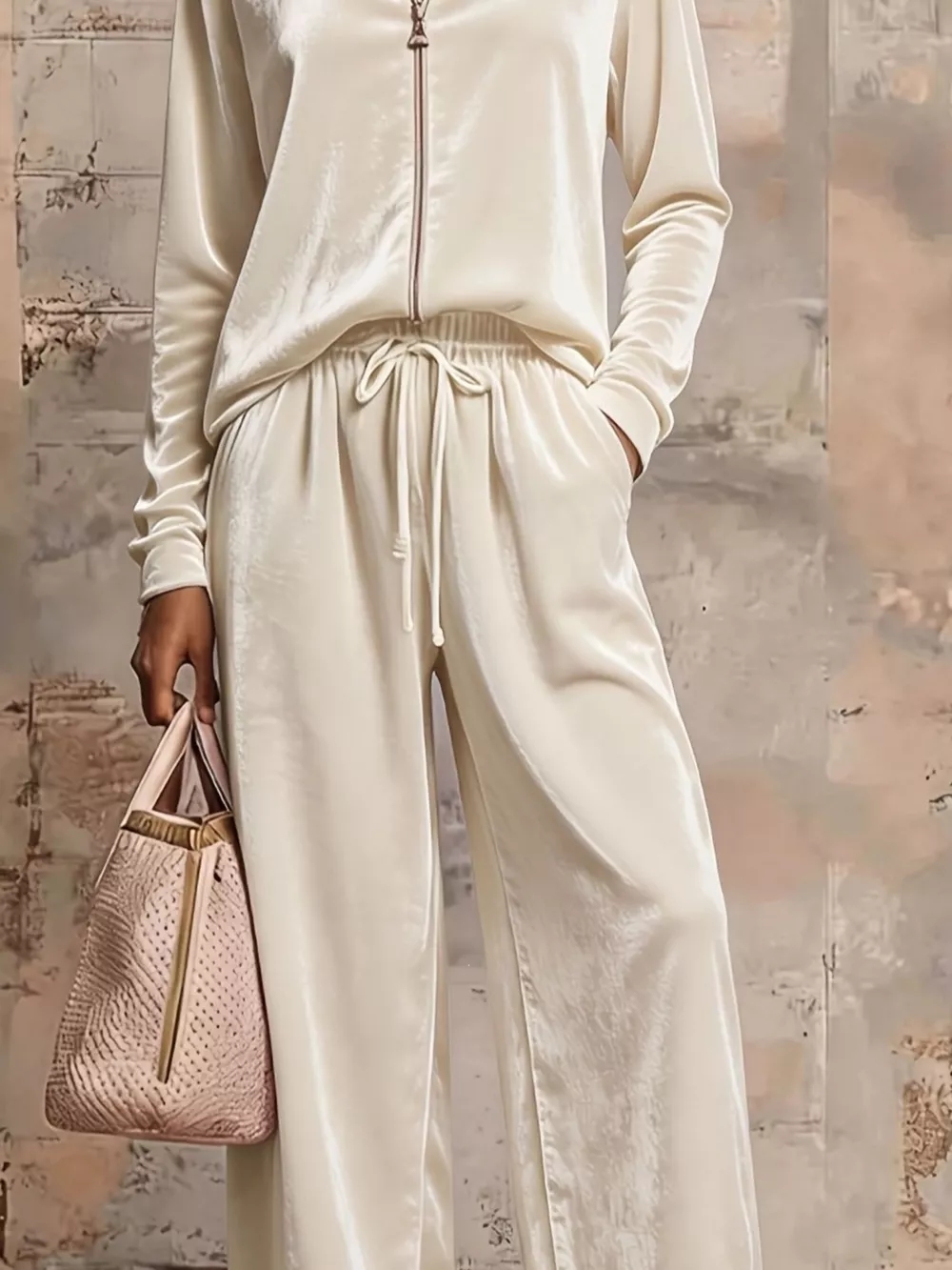 Velvet Zip-Up Top and Pants Set, image 8