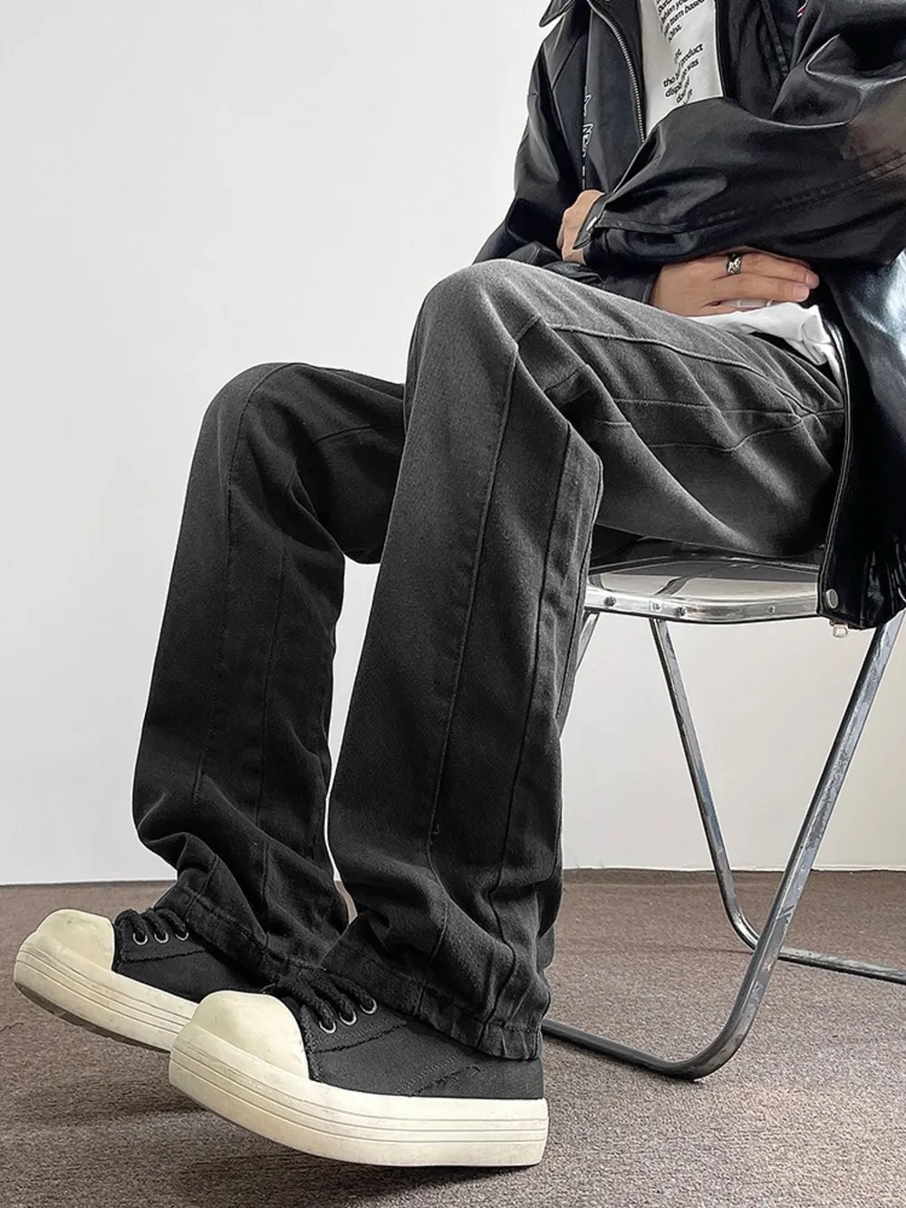 Men's Full Size Vintage Wash Wide Leg Jeans Plus Size, image 5