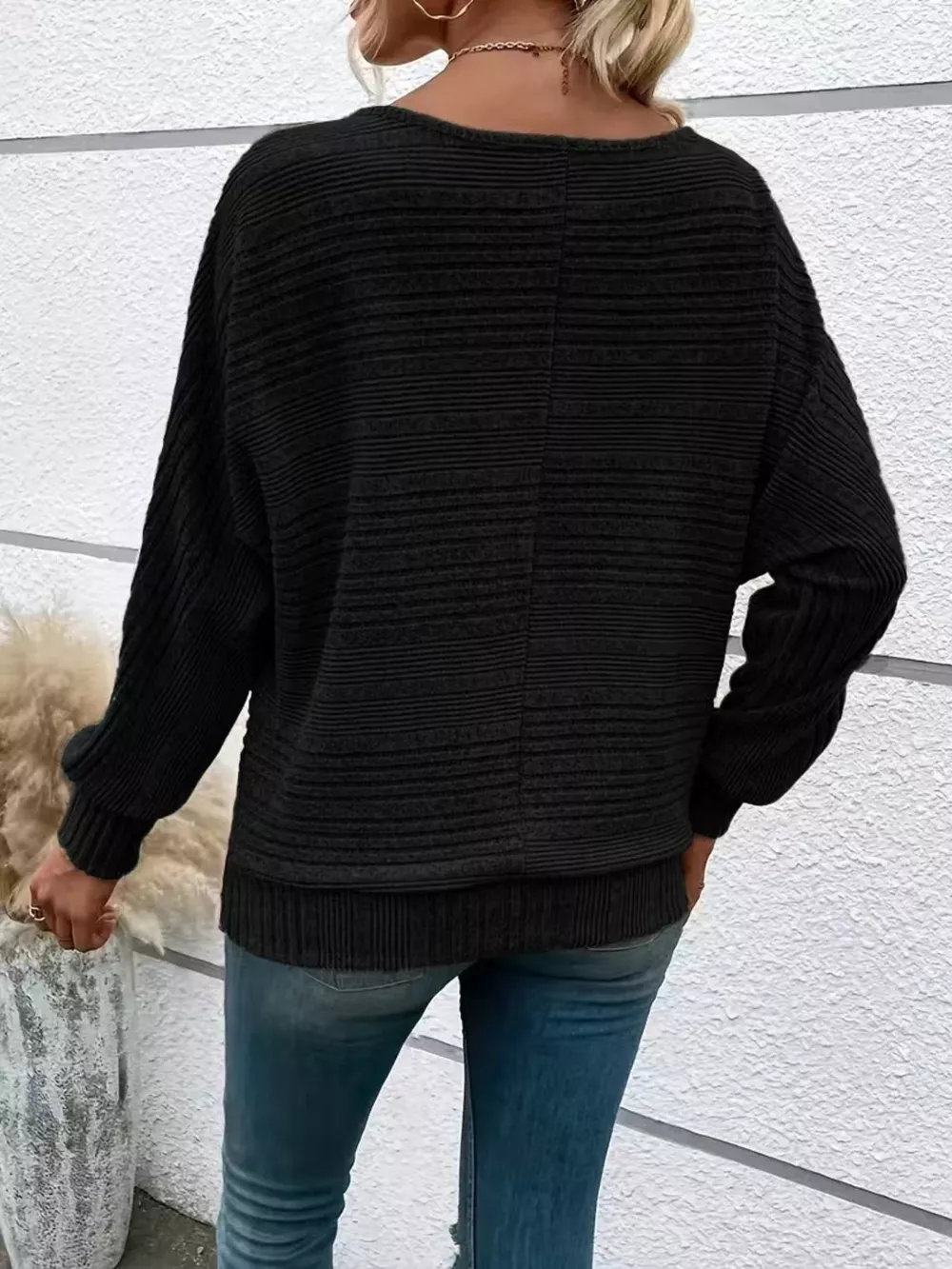 Ribbed Knit Quarter Zip Sweatshirt, image 13