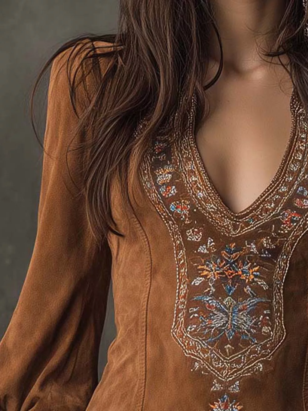 Embroidered Lantern Sleeve Mini Dress, image 2