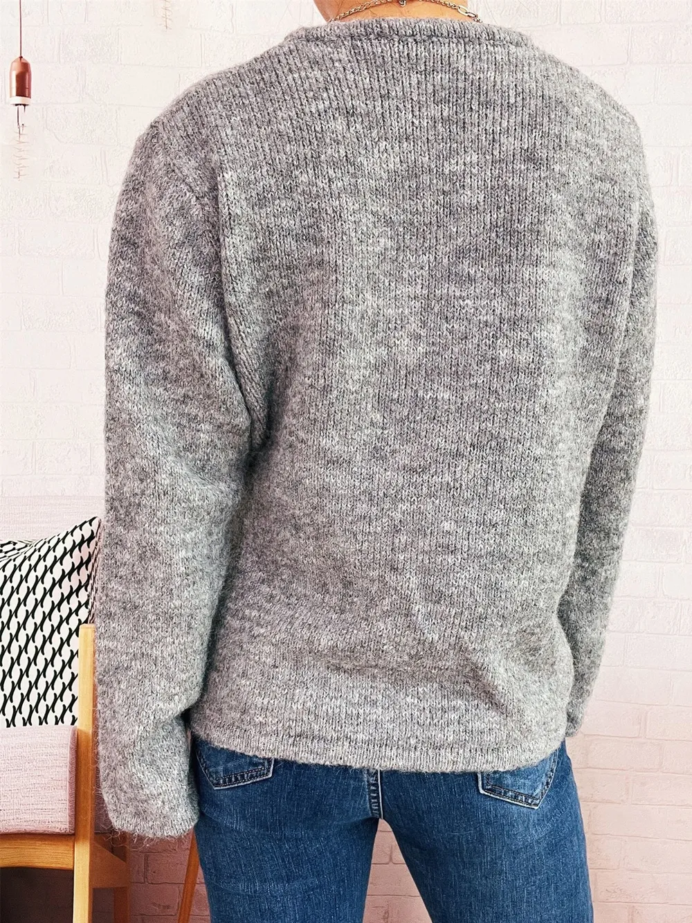 Button-Front Side-Tie Sweater, image 11