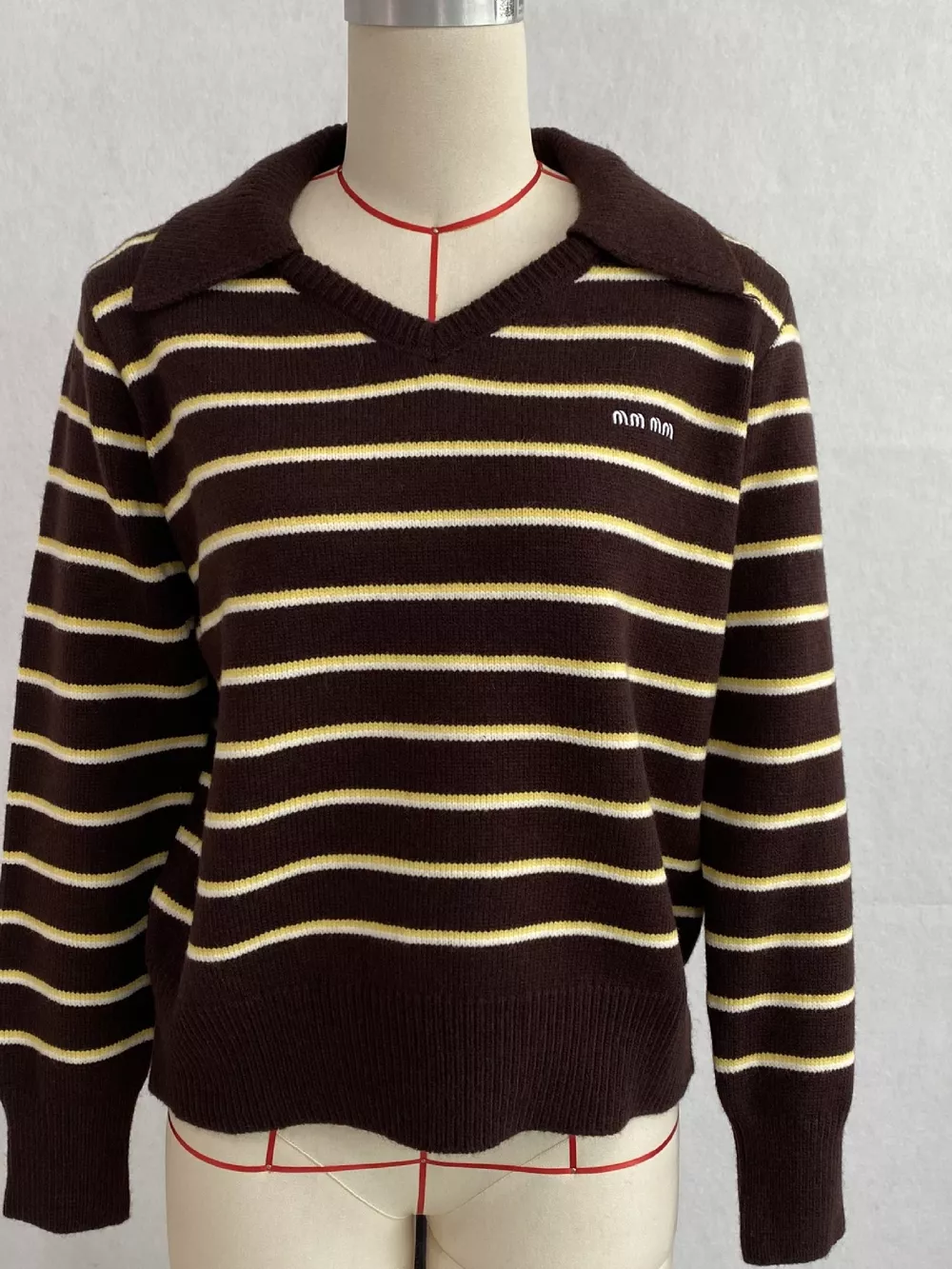 Vintage Striped Polo Collar Sweater, image 7