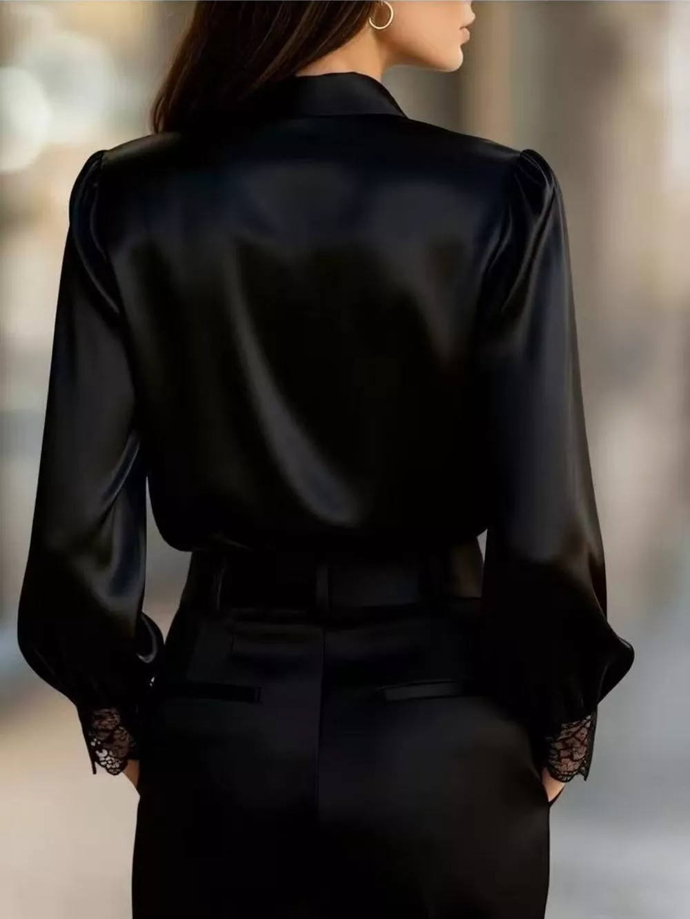 Lace Detail Long Sleeve Shirt, image 5