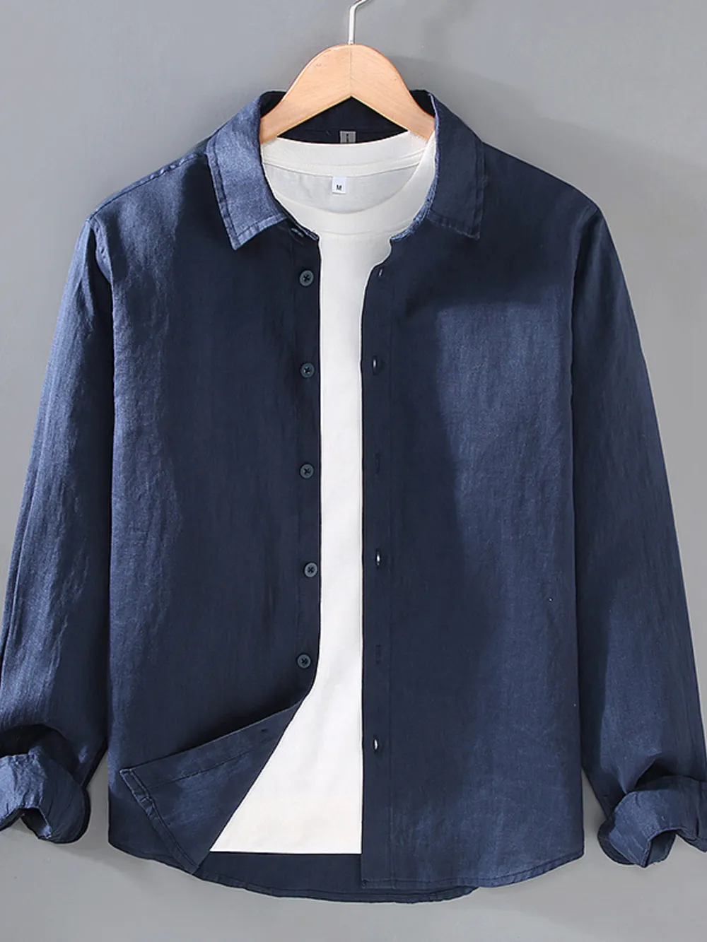 Men's Plus Size Button Up Long Sleeve Shirt, image 6