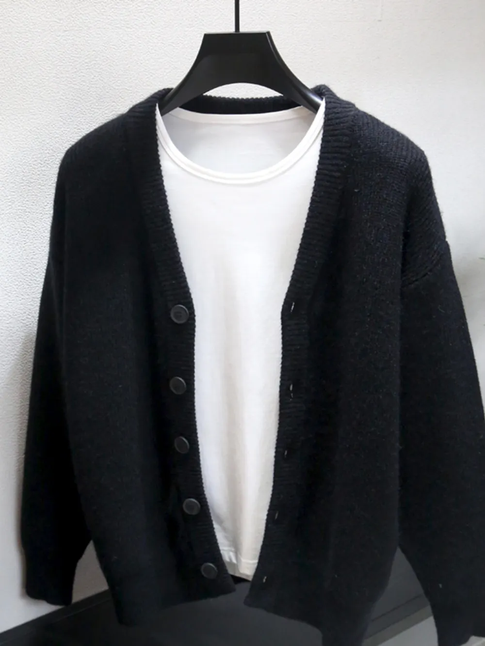 Men's Plus Size Button Up Long Sleeve Cardigan