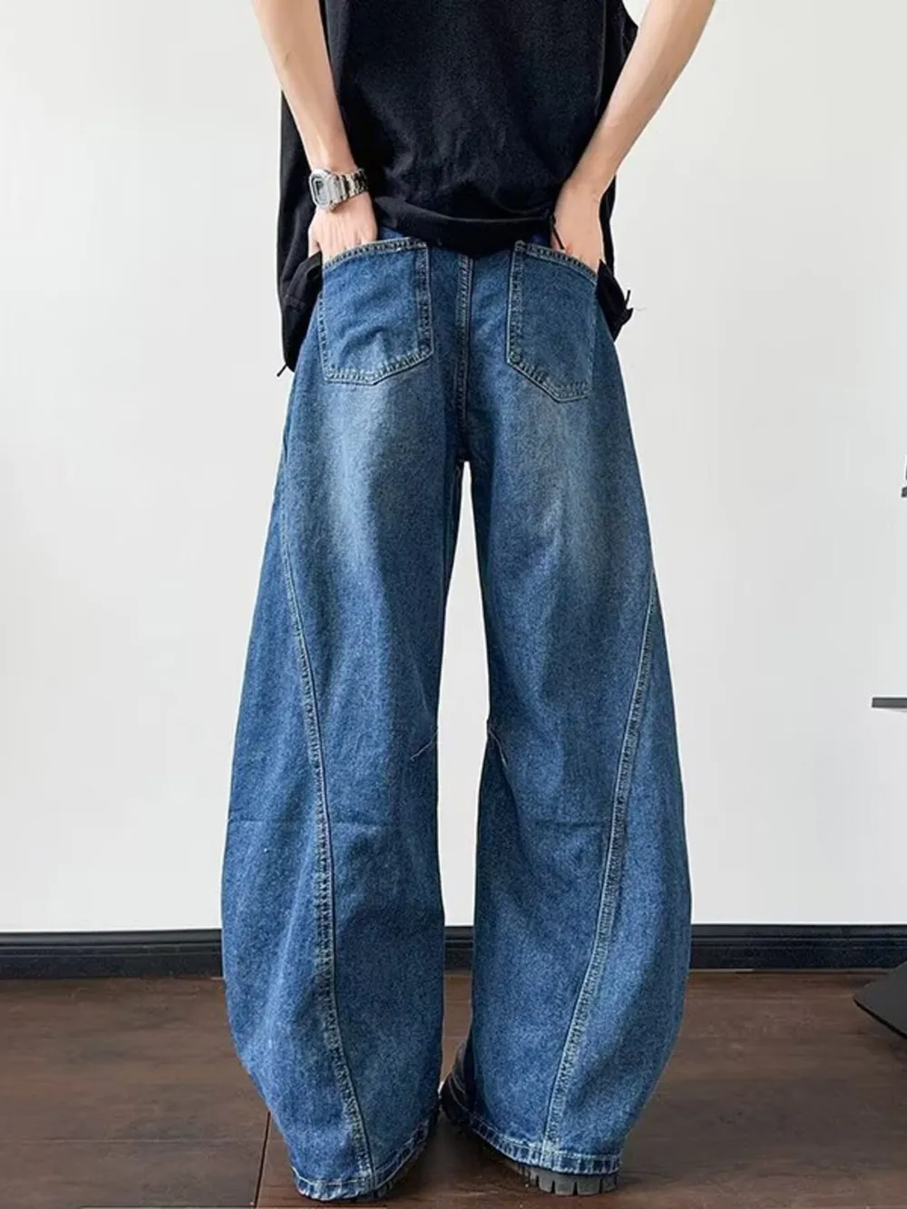 Men's Full Size Distressed Wide Leg Jeans Plus Size, image 6