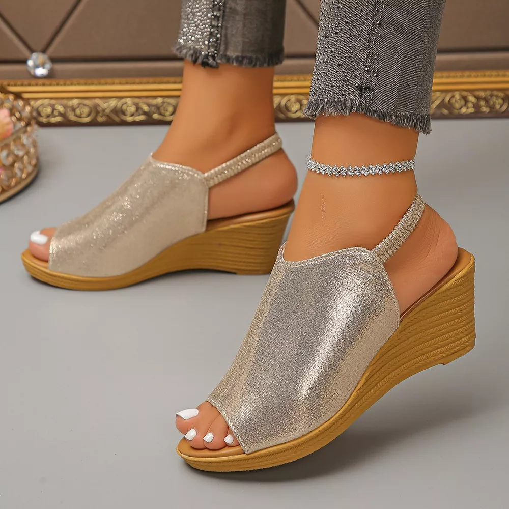 Peep Toe Wedge Sandals, image 2