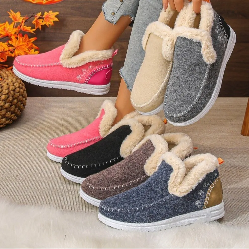 Round Toe Fleece-Lined Ankle Boots, image 2