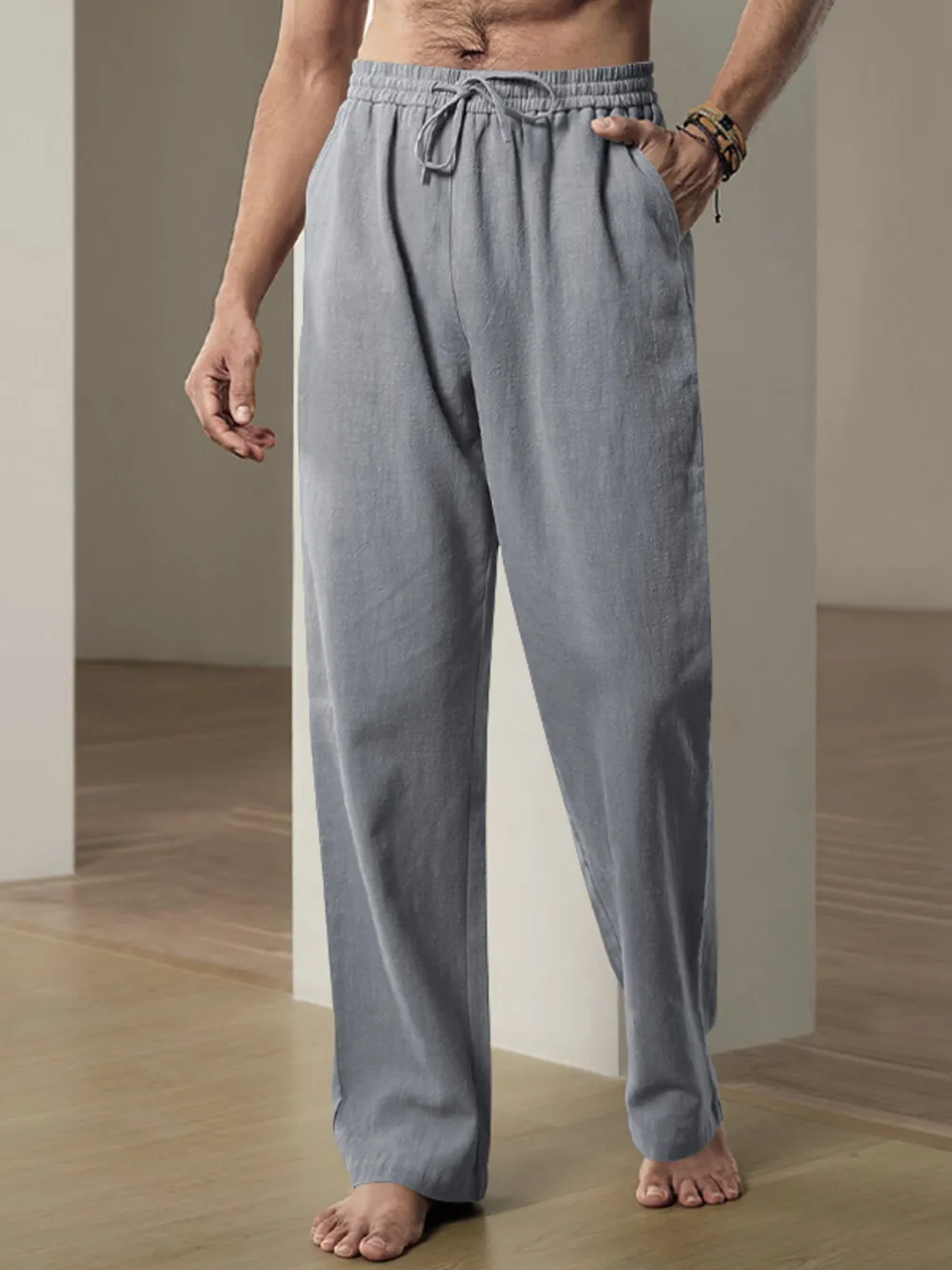 Men's Plus Size Drawstring Loose Fit Pants, image 5
