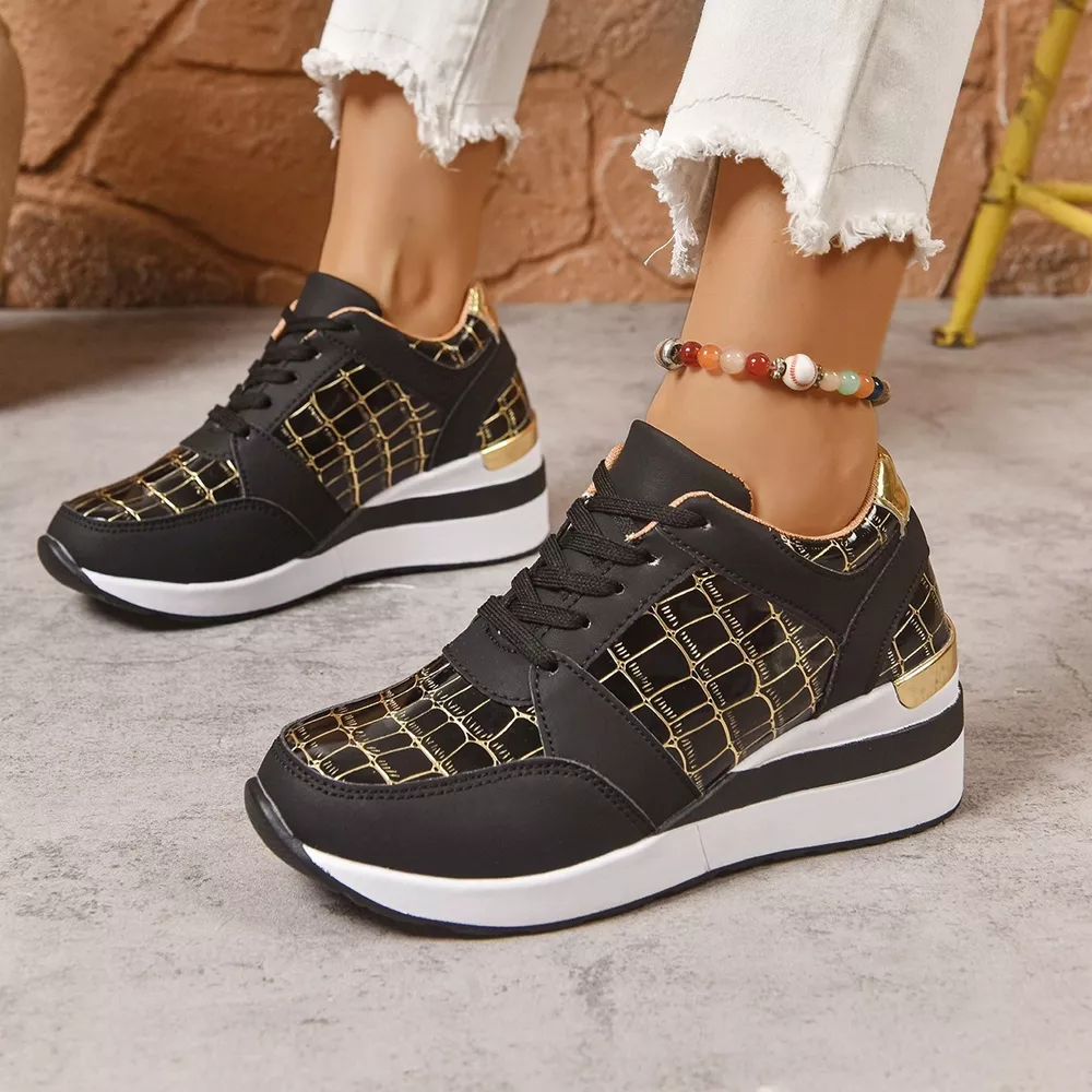 Lace Up Round Toe Sneakers, image 3