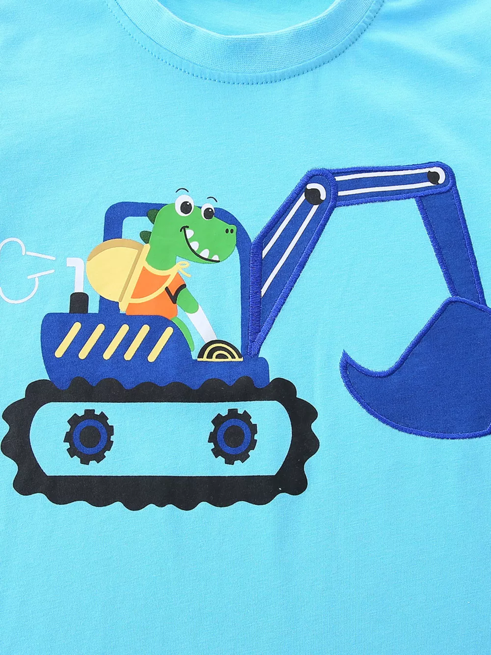 Children's Cartoon Excavator Print Tee and Shorts Set, image 3