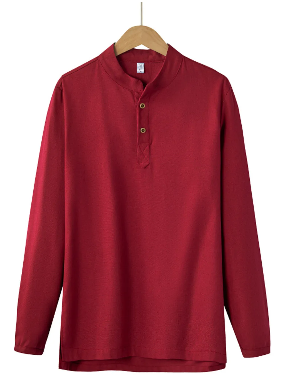 Men's Plus Size Button Detail Long Sleeve Blouse, image 17