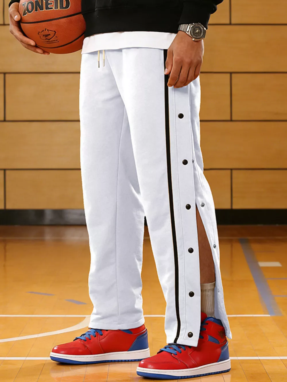 Men's Full Size Side Snap Button Pants Plus Size, image 21