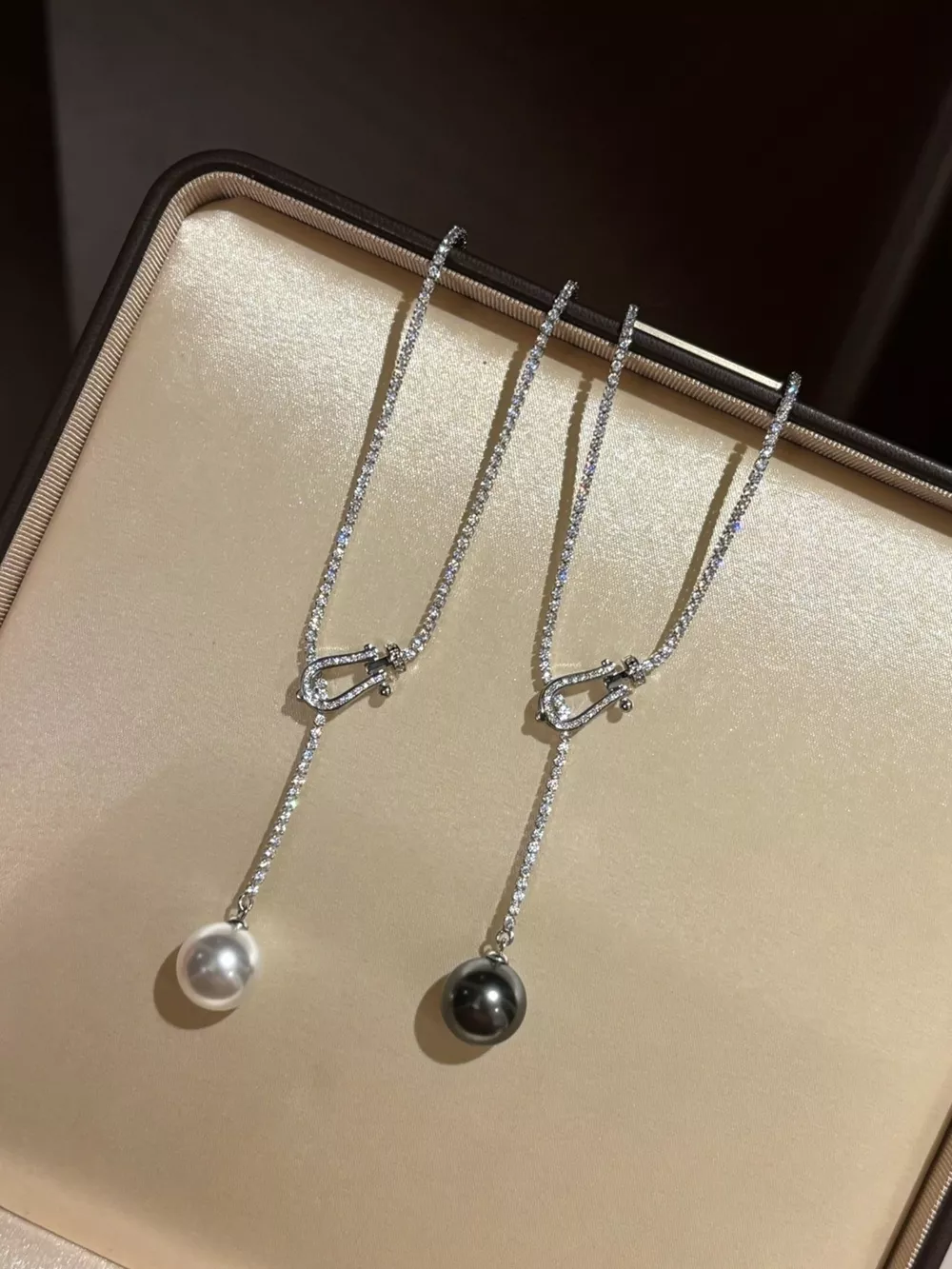 Alloy Pearl Drop Y-Necklace, image 2