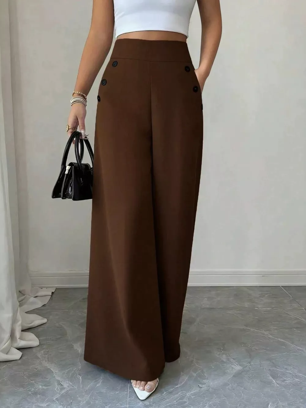 High-Waisted Wide-Leg Pants, image 9
