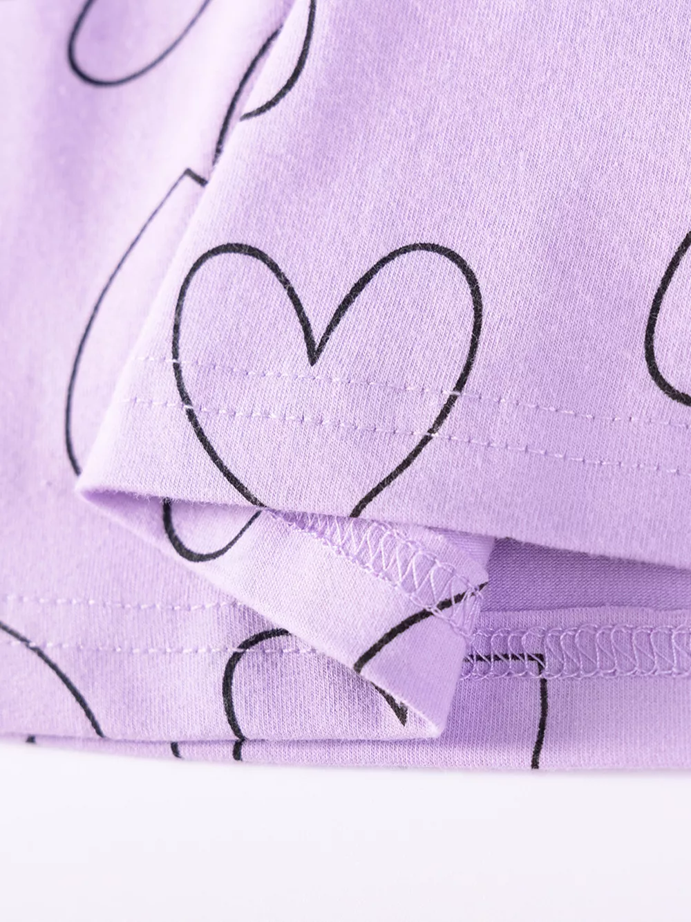 Children's Heart Print Ruffle Sleeve Casual Dress, image 3