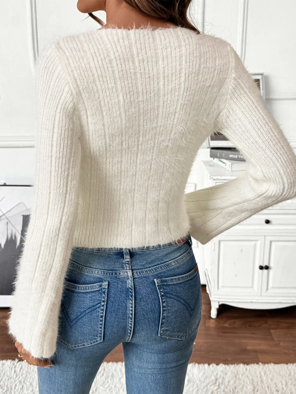 Scoop Neck Long Sleeve Sweater, image 6
