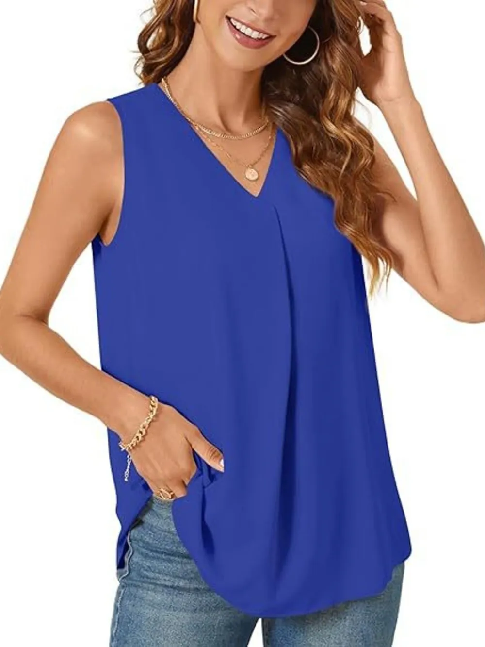 Full Size V-Neck Sleeveless Tank Top Plus Size, image 21