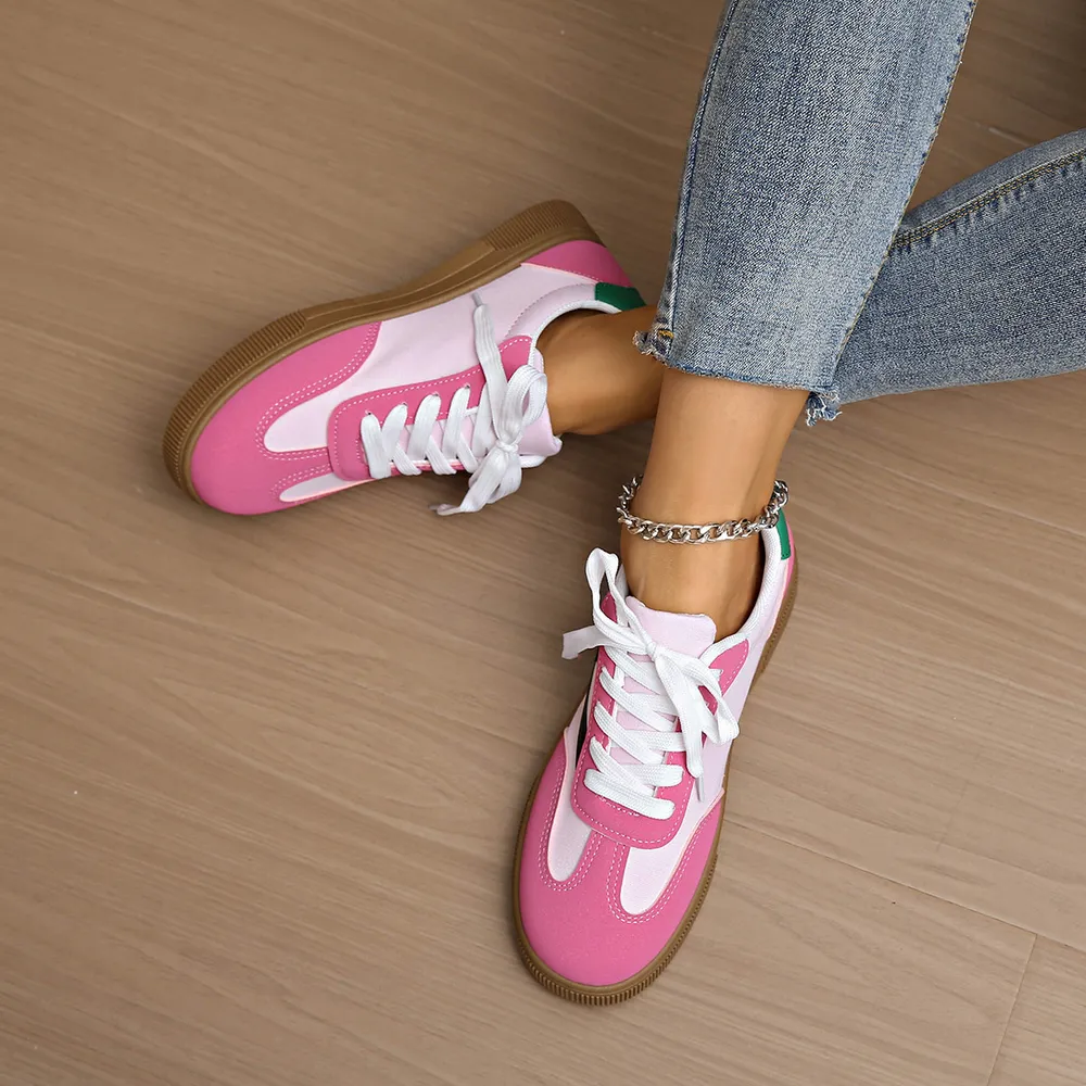 Round Toe Lace Up Sneakers, image 3