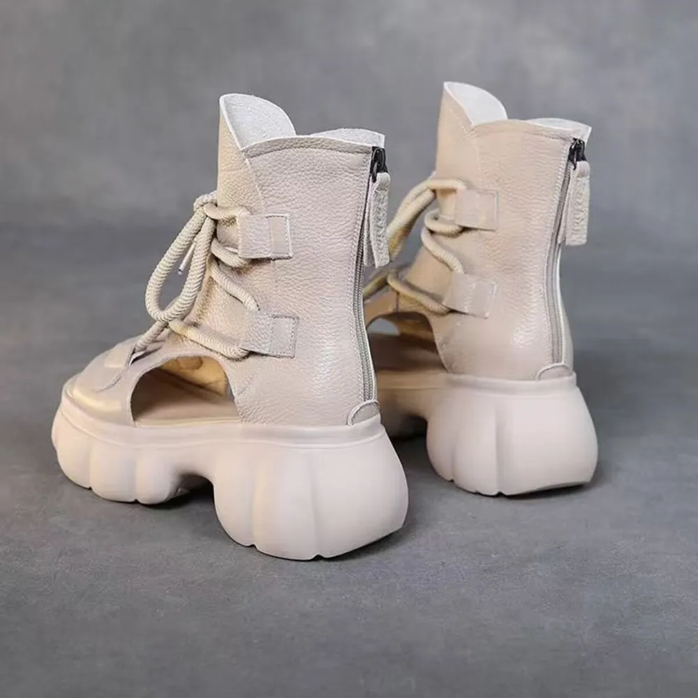 Chunky Platform Lace-Up Sandals, image 9