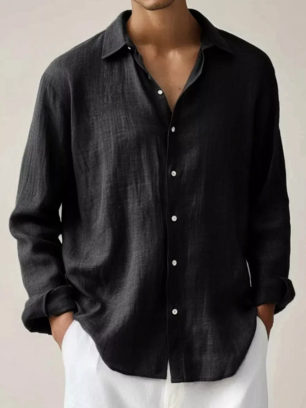 Men's Full Size Button Up Long Sleeve Shirt Plus Size, image 3