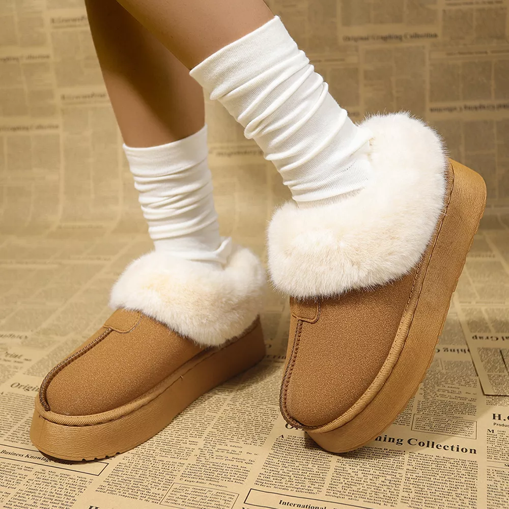 Fuzzy Trim Platform Boots, image 8
