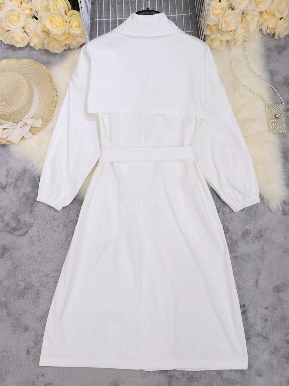 Tie Waist Midi Shirt Dress, image 7