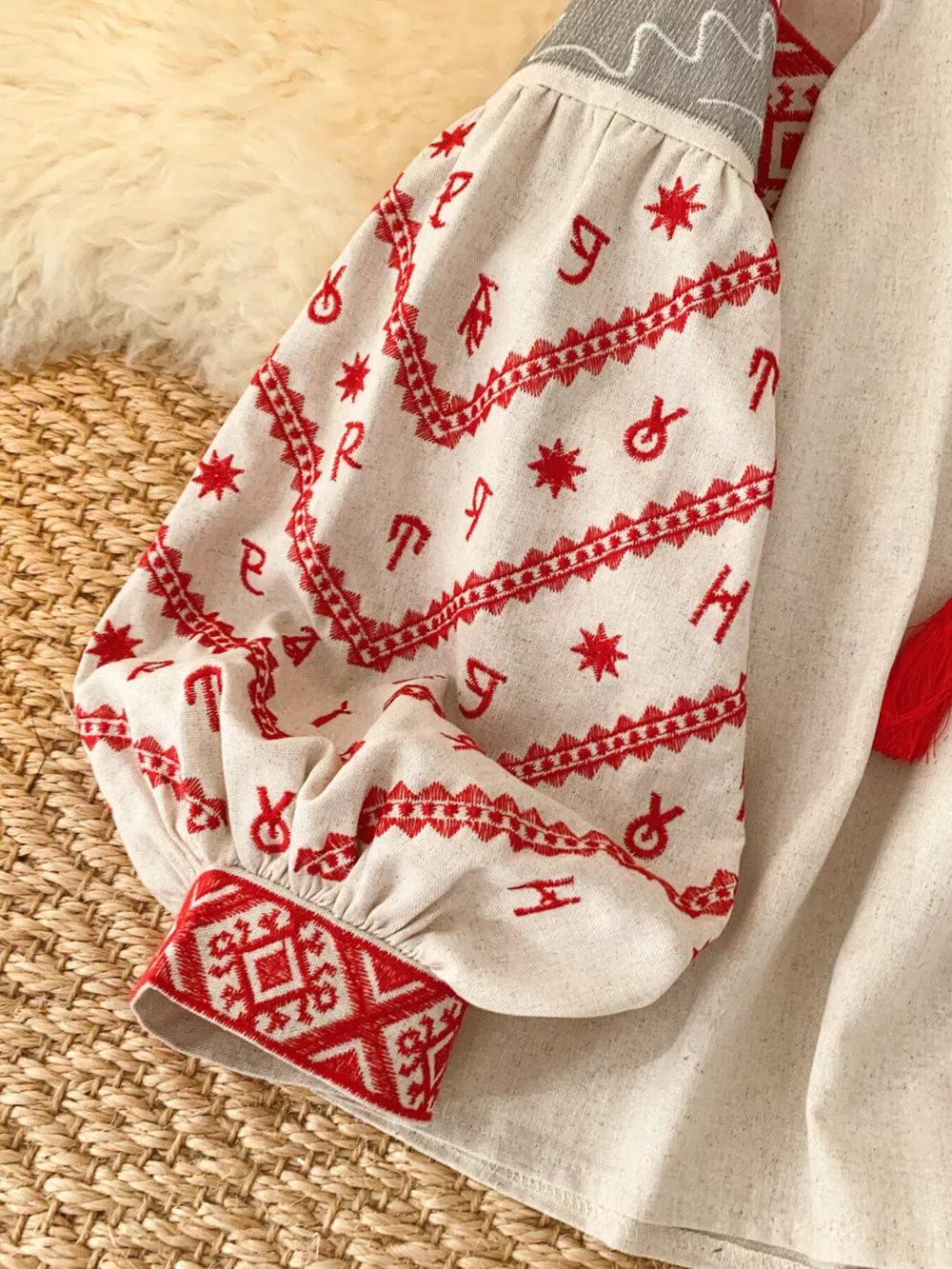 Embroidered Tie Neck Blouse, image 11