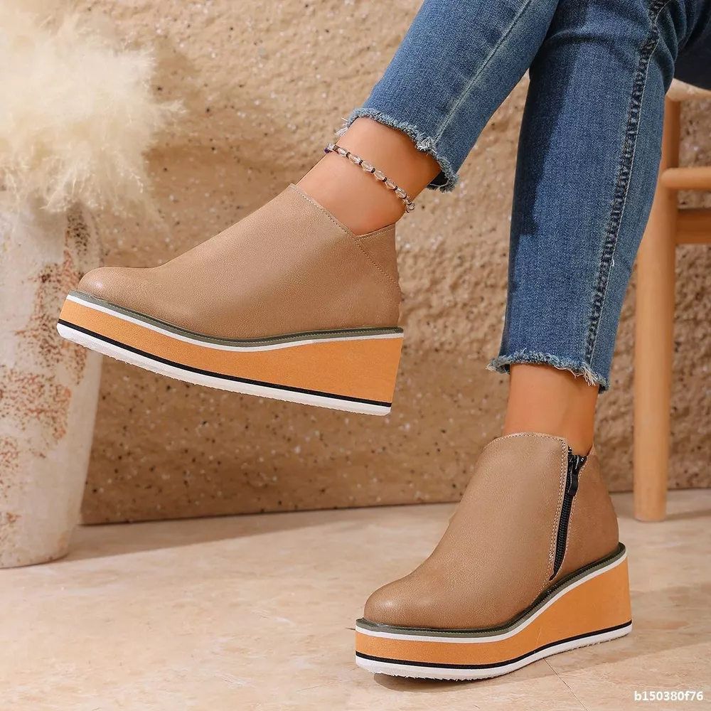 Wedge Ankle Boots with Zipper, image 15