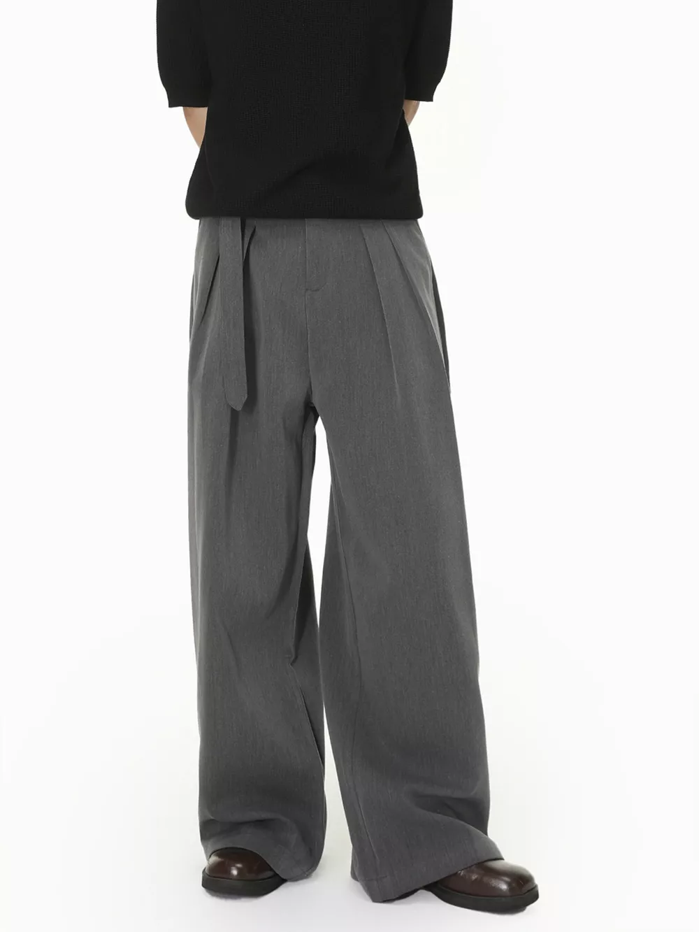 Men's Wide Leg Pleated Pants, image 7