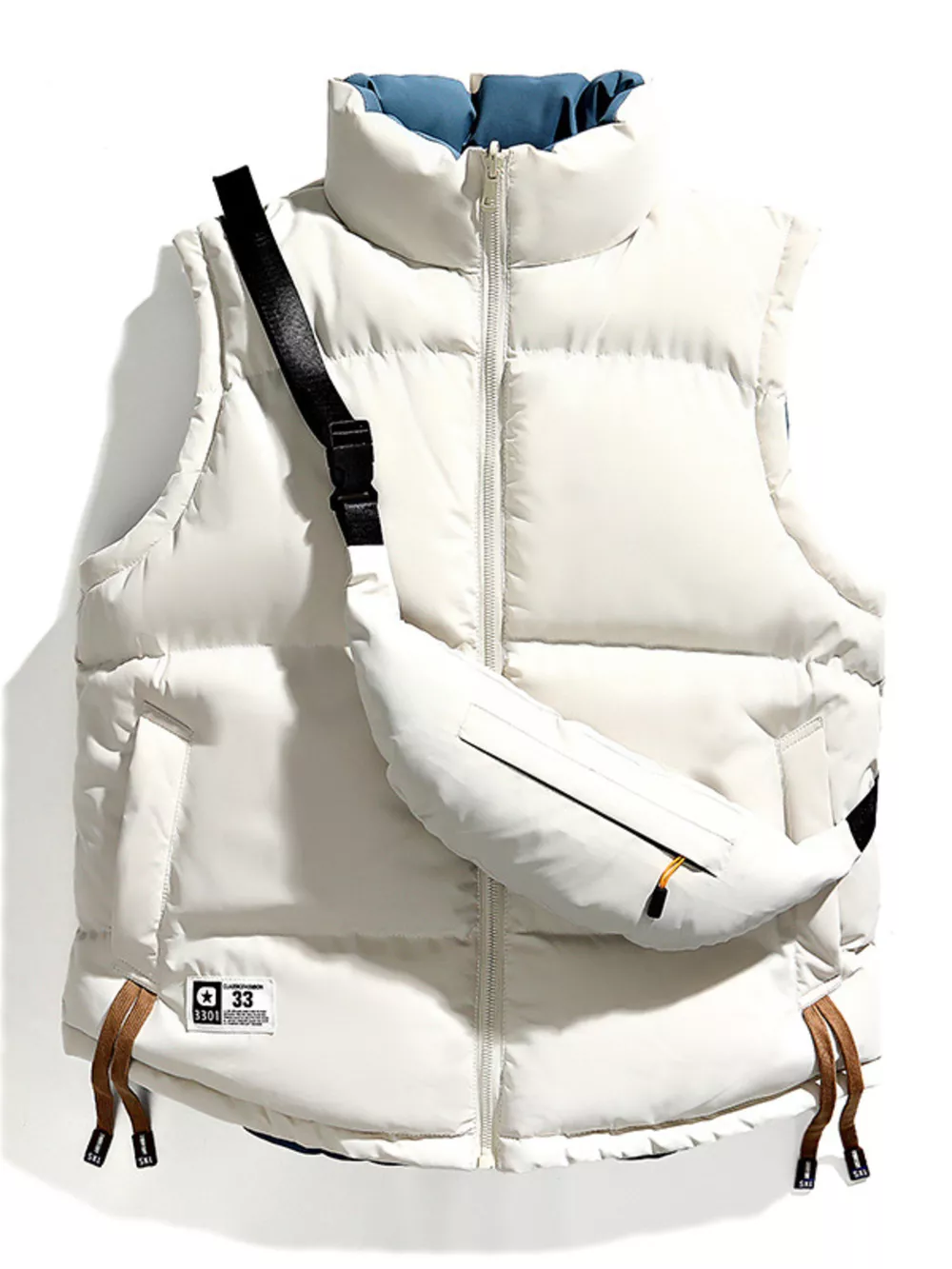 Men's Plus Size Sleeveless Padded Puffer Vest, image 3