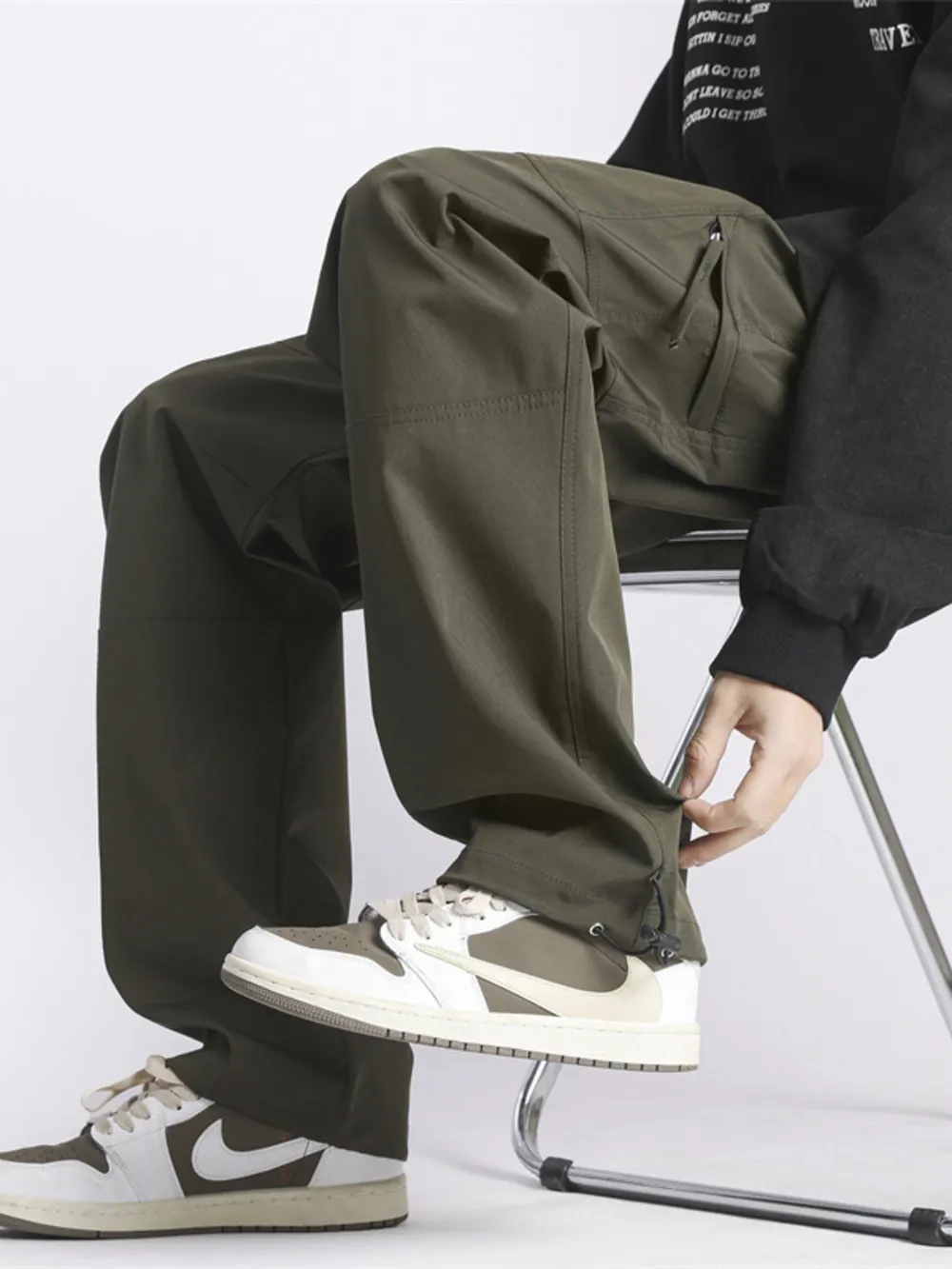 Men's Full Size Relaxed Fit Cargo Pants with Pockets Plus Size, image 5
