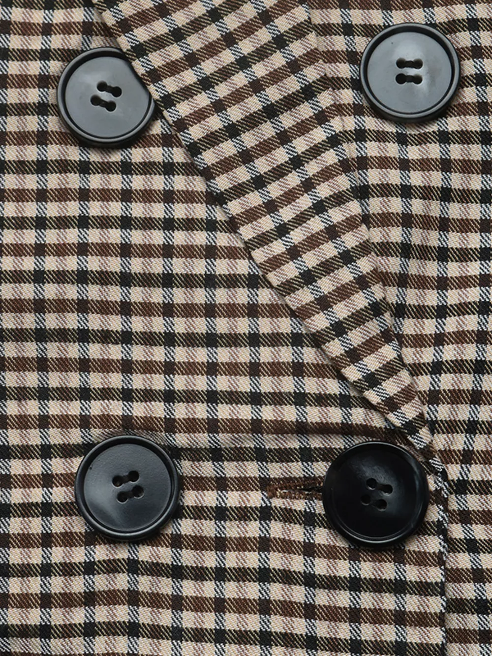 Plaid Lapel Collar Double-Breasted Blazer, image 7