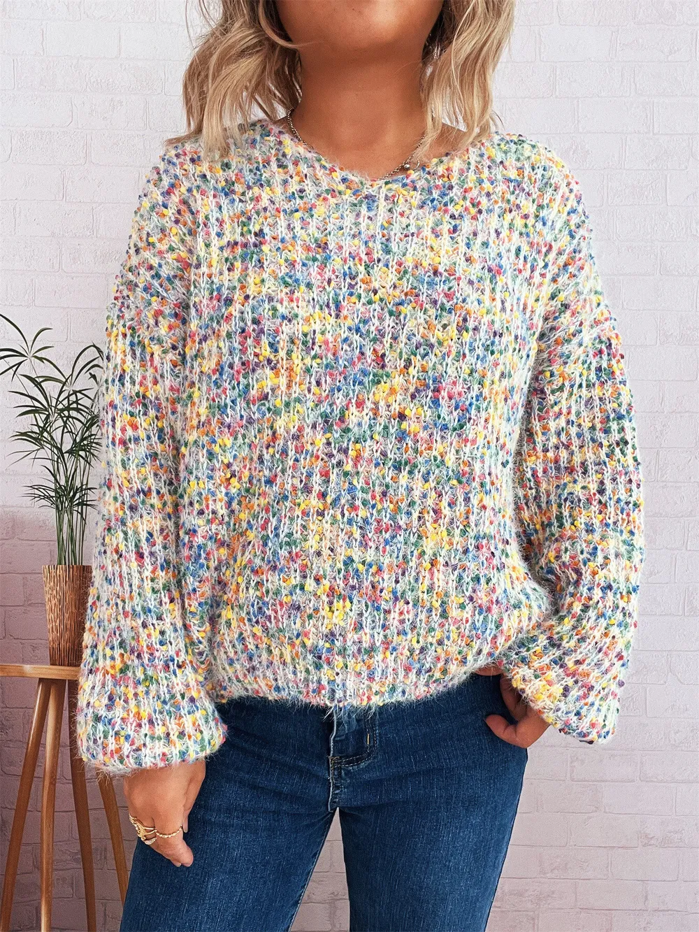 Colorful Long Sleeve Sweater, image 24