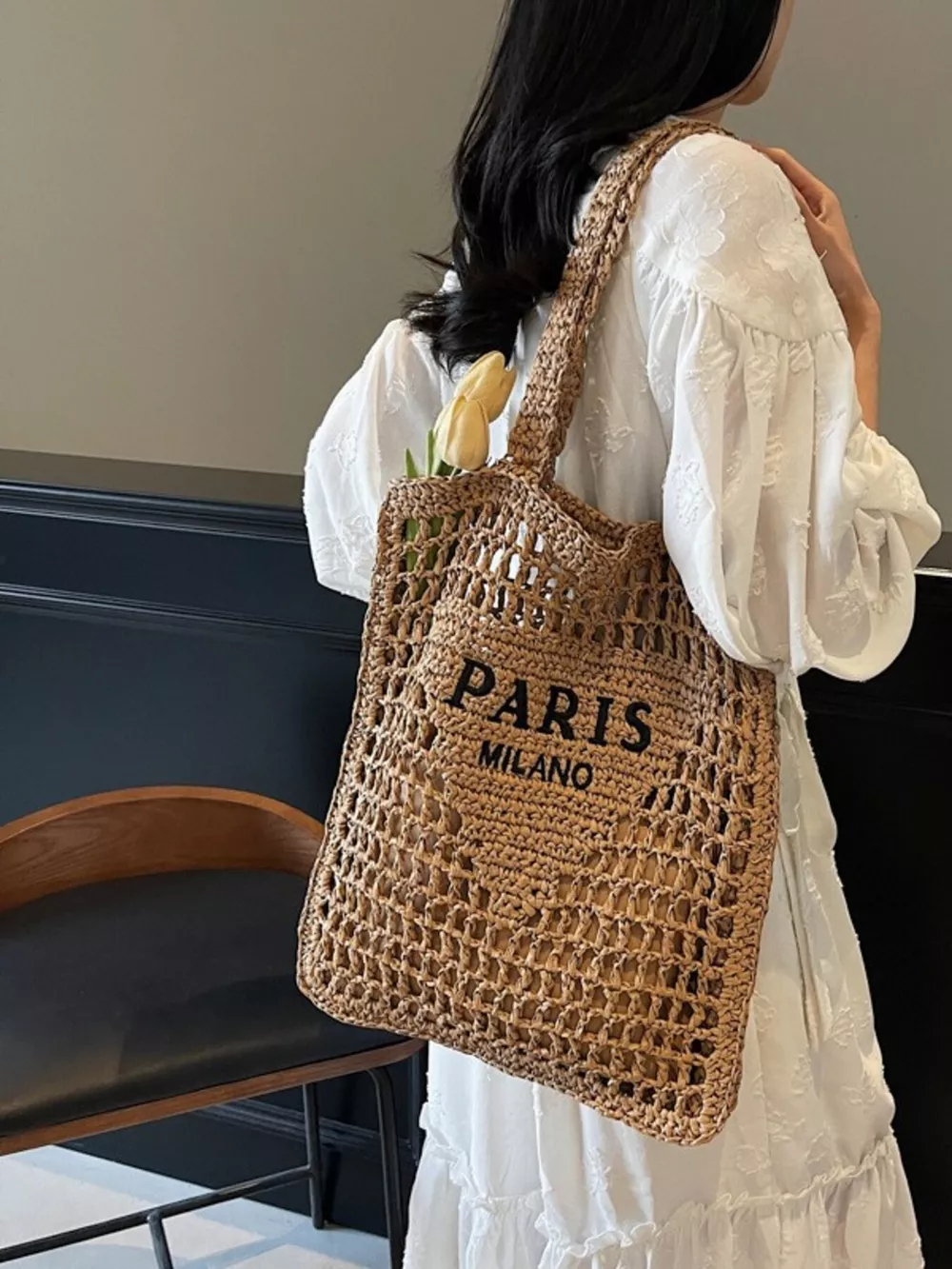 Crochet Knit Shoulder Bag, image 6