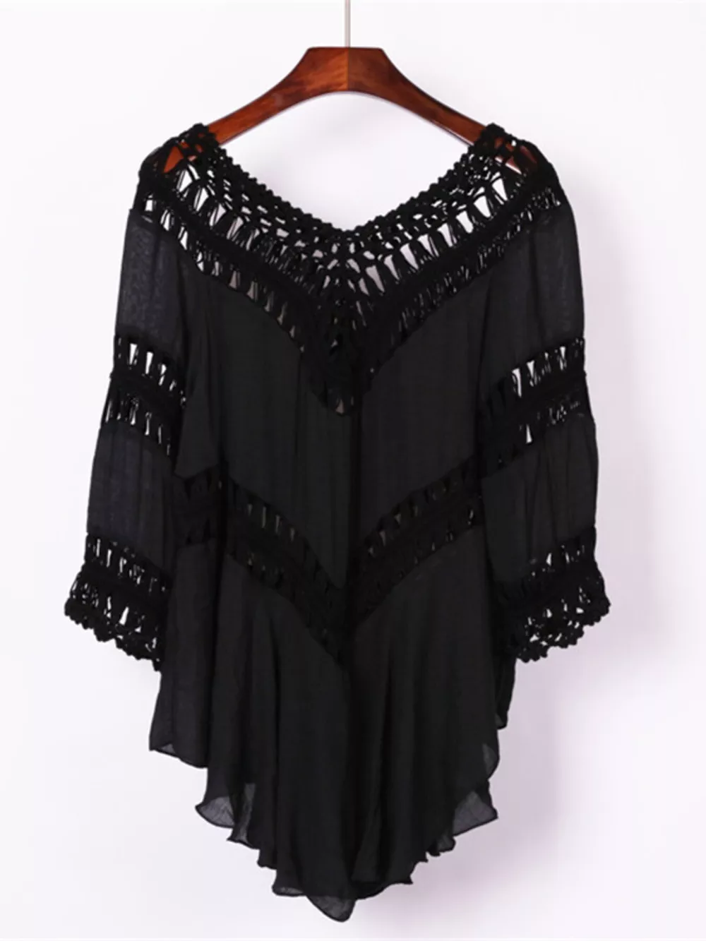Crochet Trimmed Flowy Cover Up Dress, image 14
