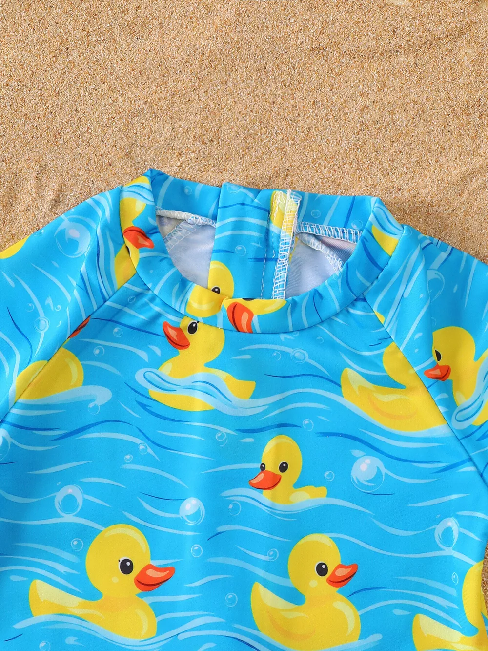 Children's Duck Print Short Sleeve Swimsuit, image 2