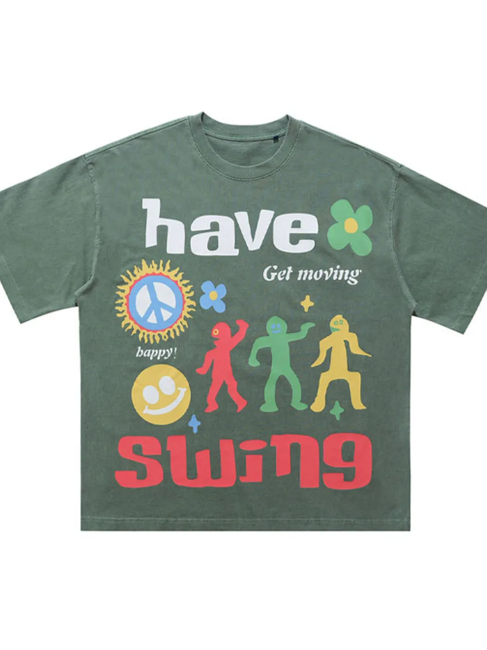 Men's Graphic Round Neck Oversized T-Shirt, image 3