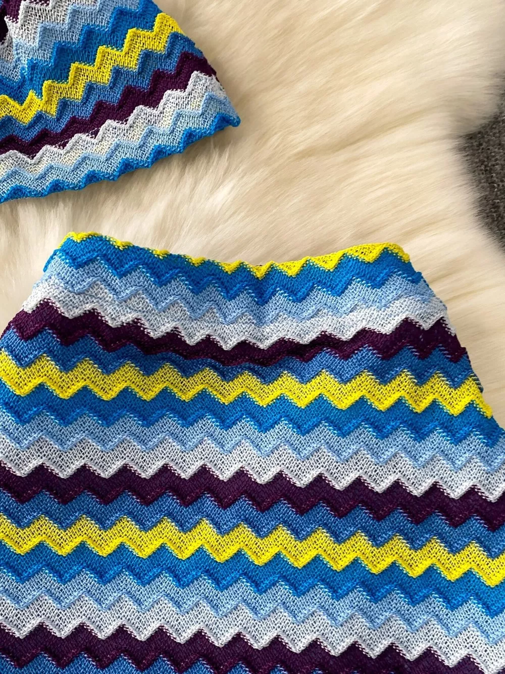 Striped Knitted Halter Top and Maxi Skirt Set, image 10