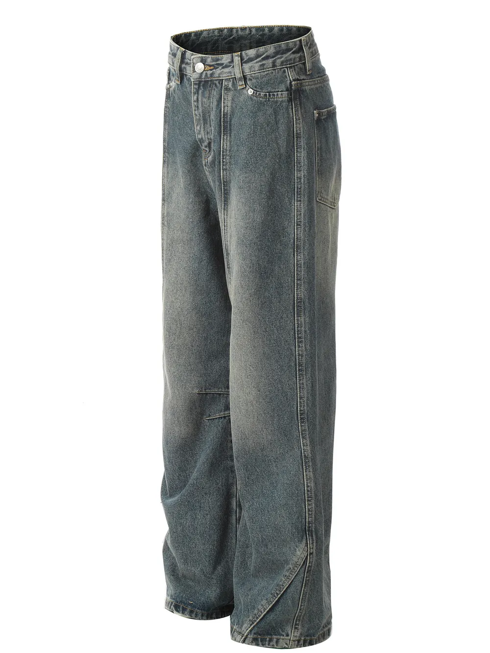 Men's Vintage Washed Wide Leg Baggy Jeans, image 3