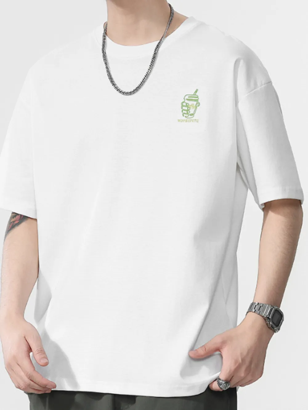 Men's Plus Size Round Neck Short Sleeve T-Shirt, image 4