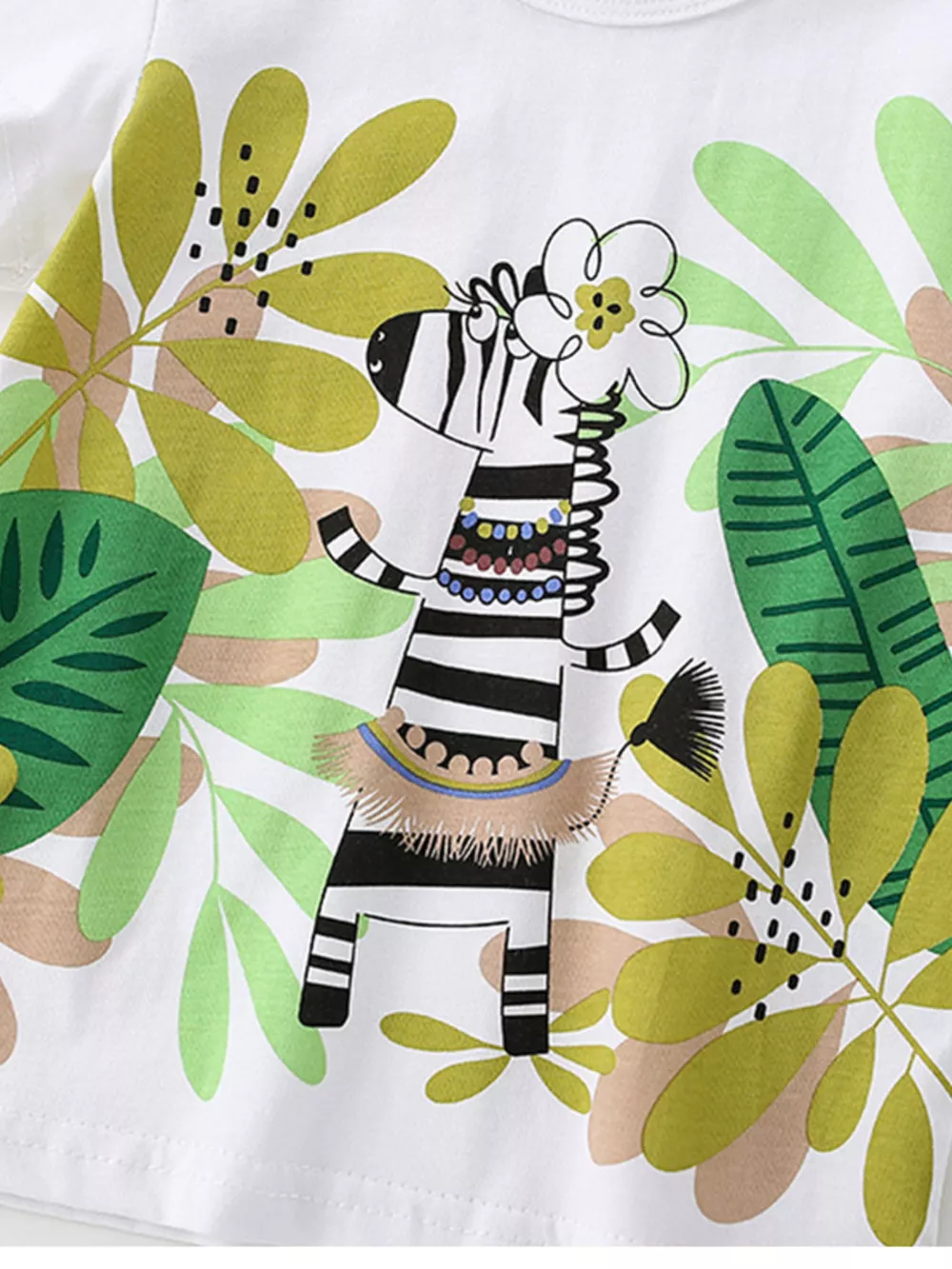 Children's Cartoon Zebra Print Short Sleeve T-Shirt, image 4